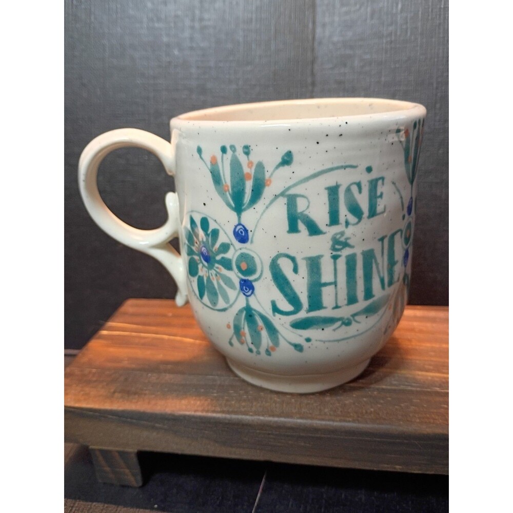 Anthropologie Elevenses Mug Rise & Shine Speckled Stoneware Coffee Cup - Picture 2 of 8